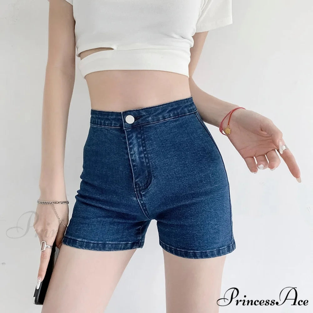 Peach Lady Warm-Season Skinny Shorts Shorts - Cycling Sexy Elegant Women’s Brief Casual Jeans Denim 2024 Harajuku Blue