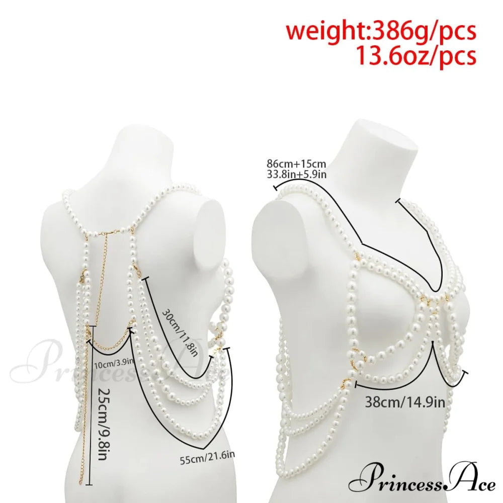 pearl body Faux with chain beads