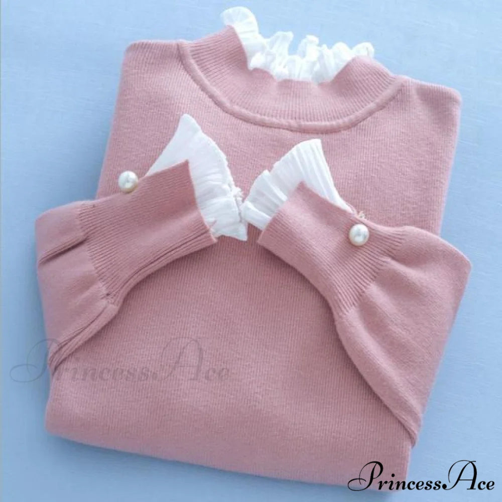 Pearl Embellished Holly Sweater XXS / Pink