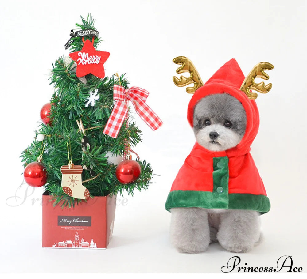 Pet Cat Dog Christmas Cloak