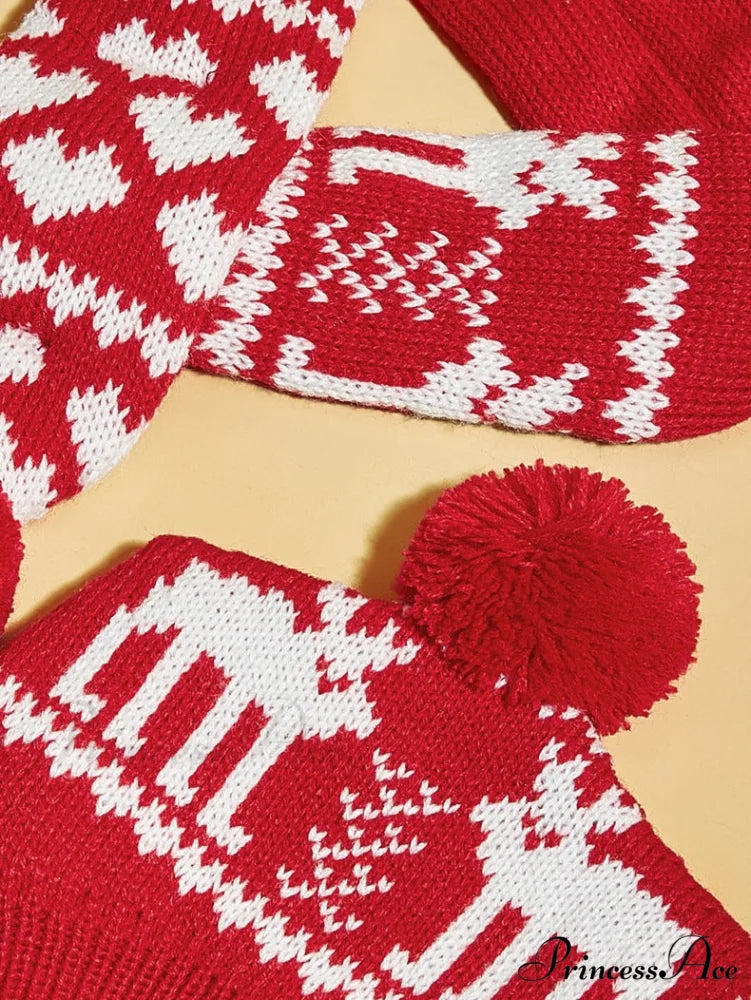 Pet Cat Dog Knitting Scarf Hat Set