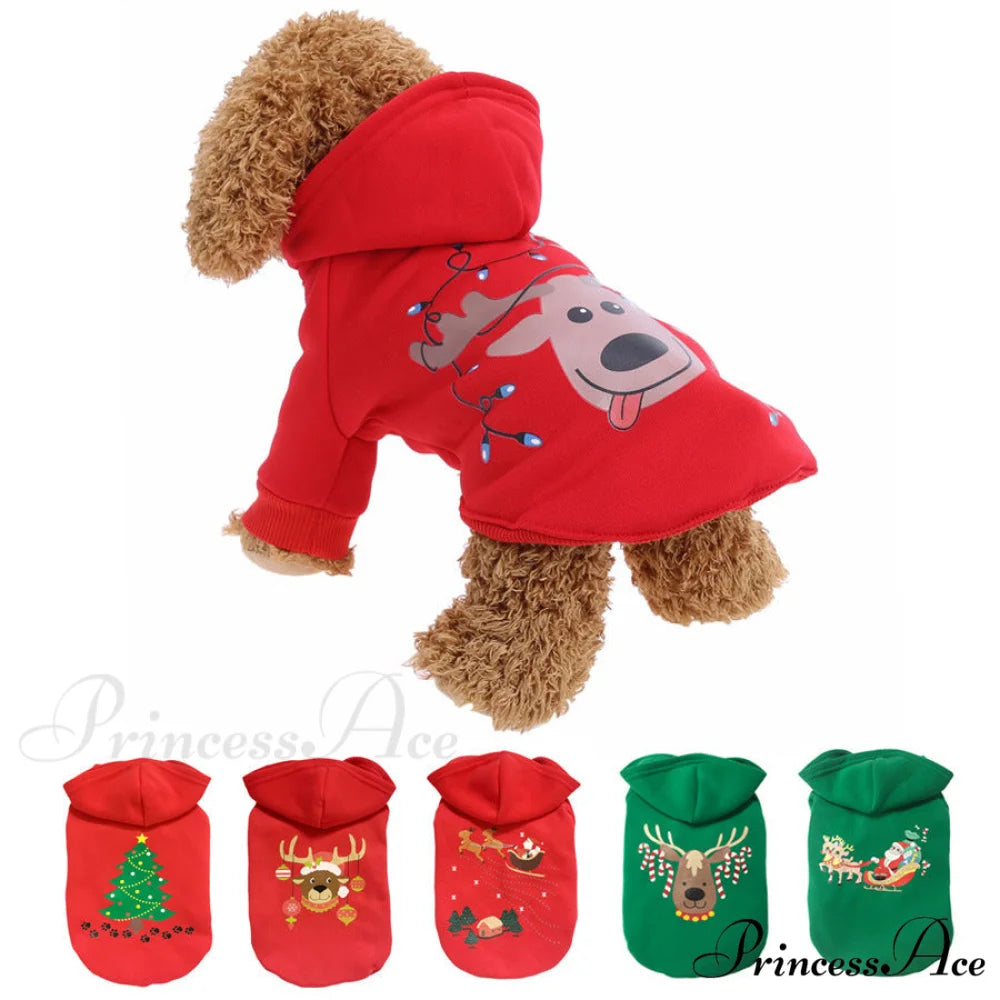 Pet Dog Christmas Festive Cotton Hoodie