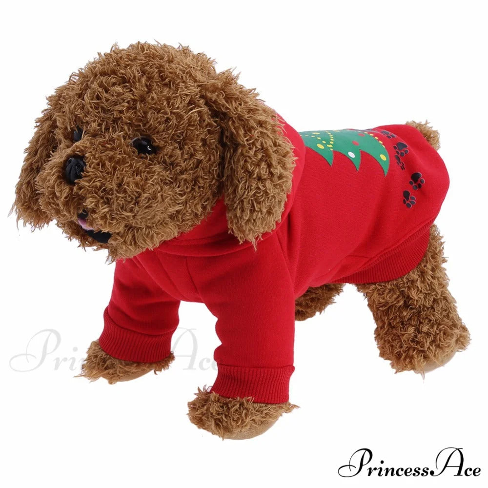 Pet Dog Christmas Festive Cotton Hoodie