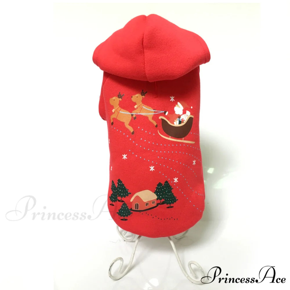 Pet Dog Christmas Festive Cotton Hoodie