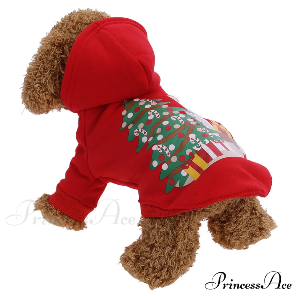 Pet Dog Christmas Festive Cotton Hoodie