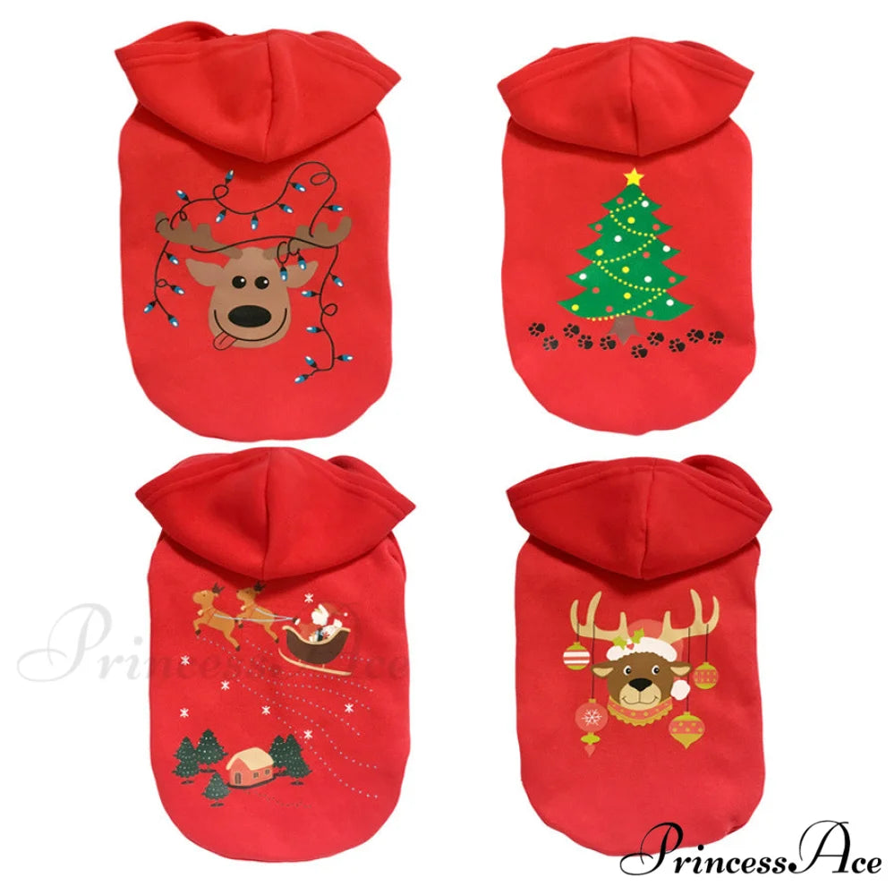 Pet Dog Christmas Festive Cotton Hoodie