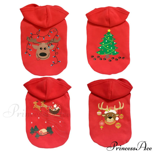 Pet Dog Christmas Festive Cotton Hoodie