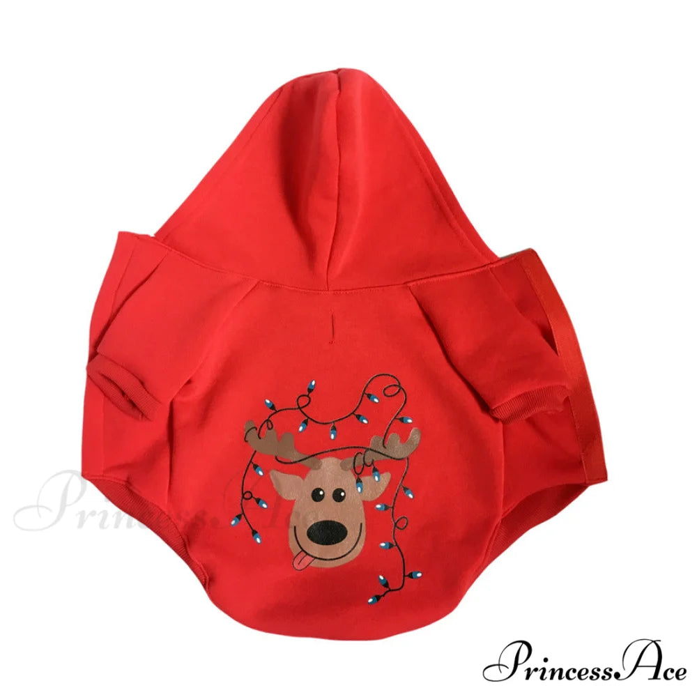 Pet Dog Christmas Festive Cotton Hoodie