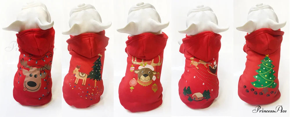 Pet Dog Christmas Festive Cotton Hoodie