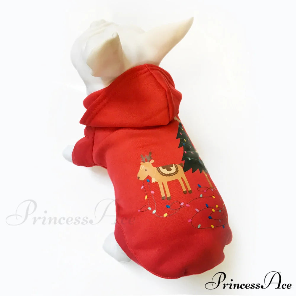 Pet Dog Christmas Festive Cotton Hoodie