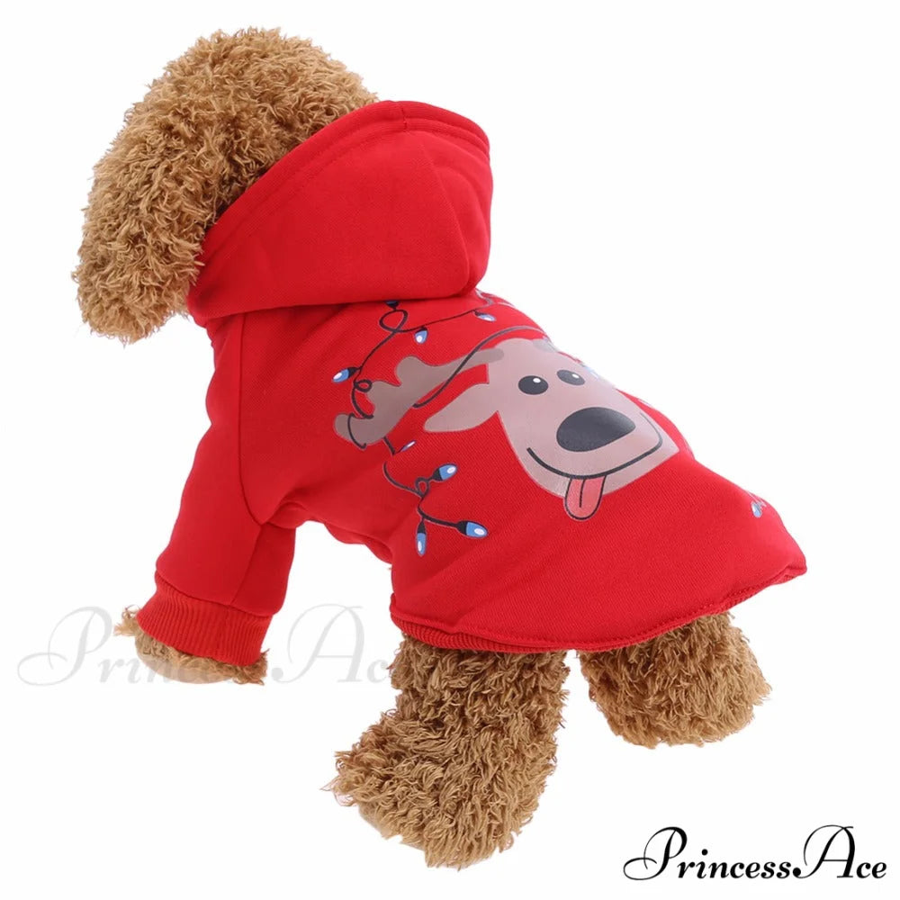 Pet Dog Christmas Festive Cotton Hoodie