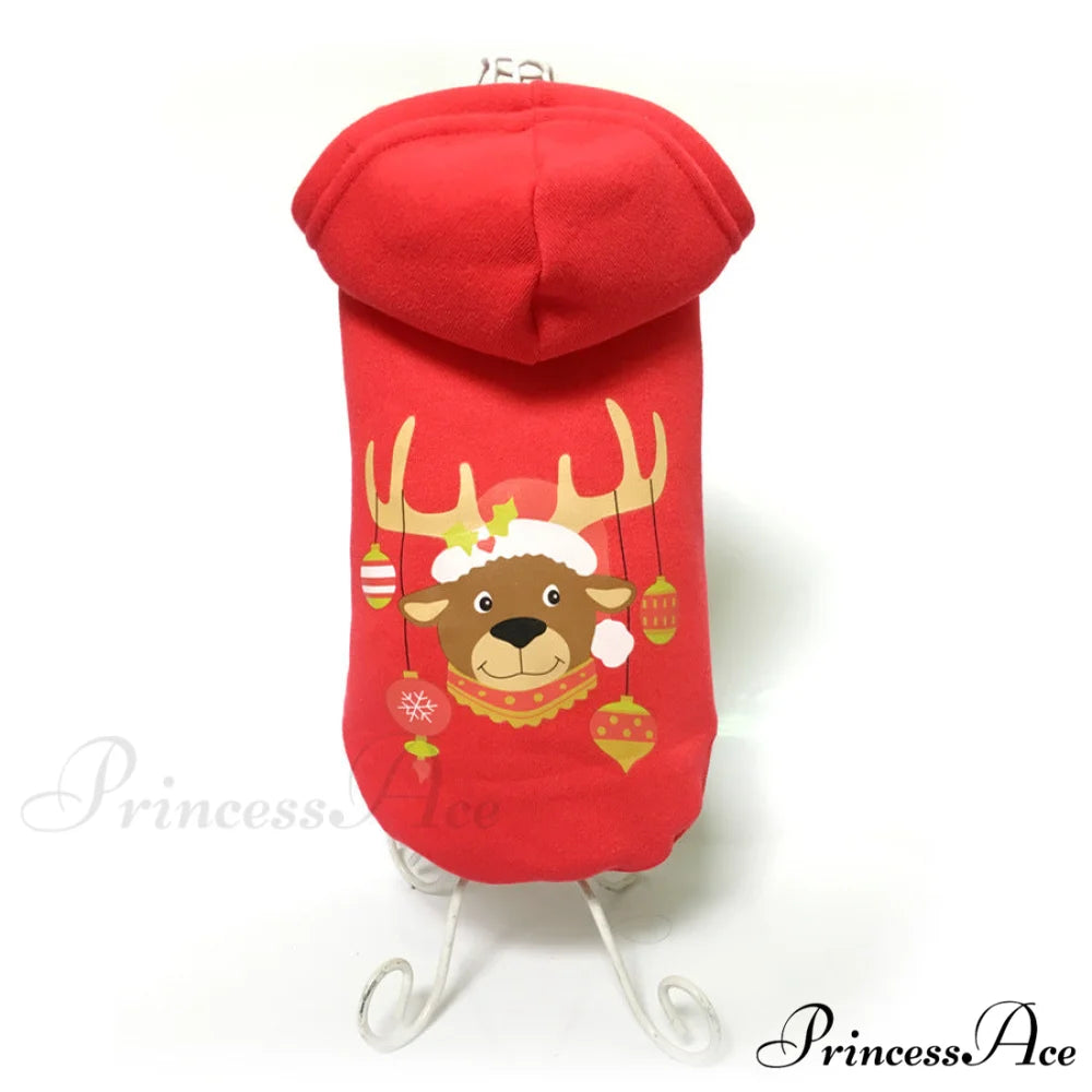 Pet Dog Christmas Festive Cotton Hoodie