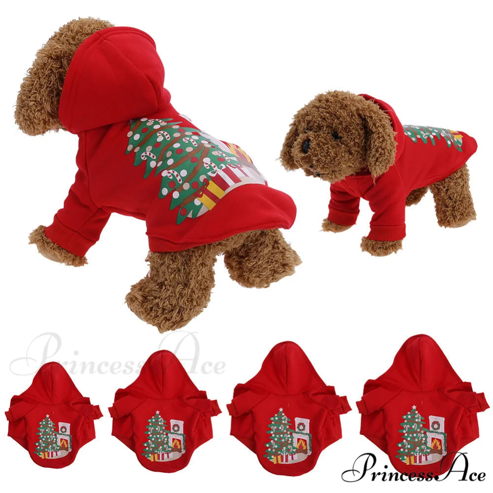 Pet Dog Christmas Festive Cotton Hoodie