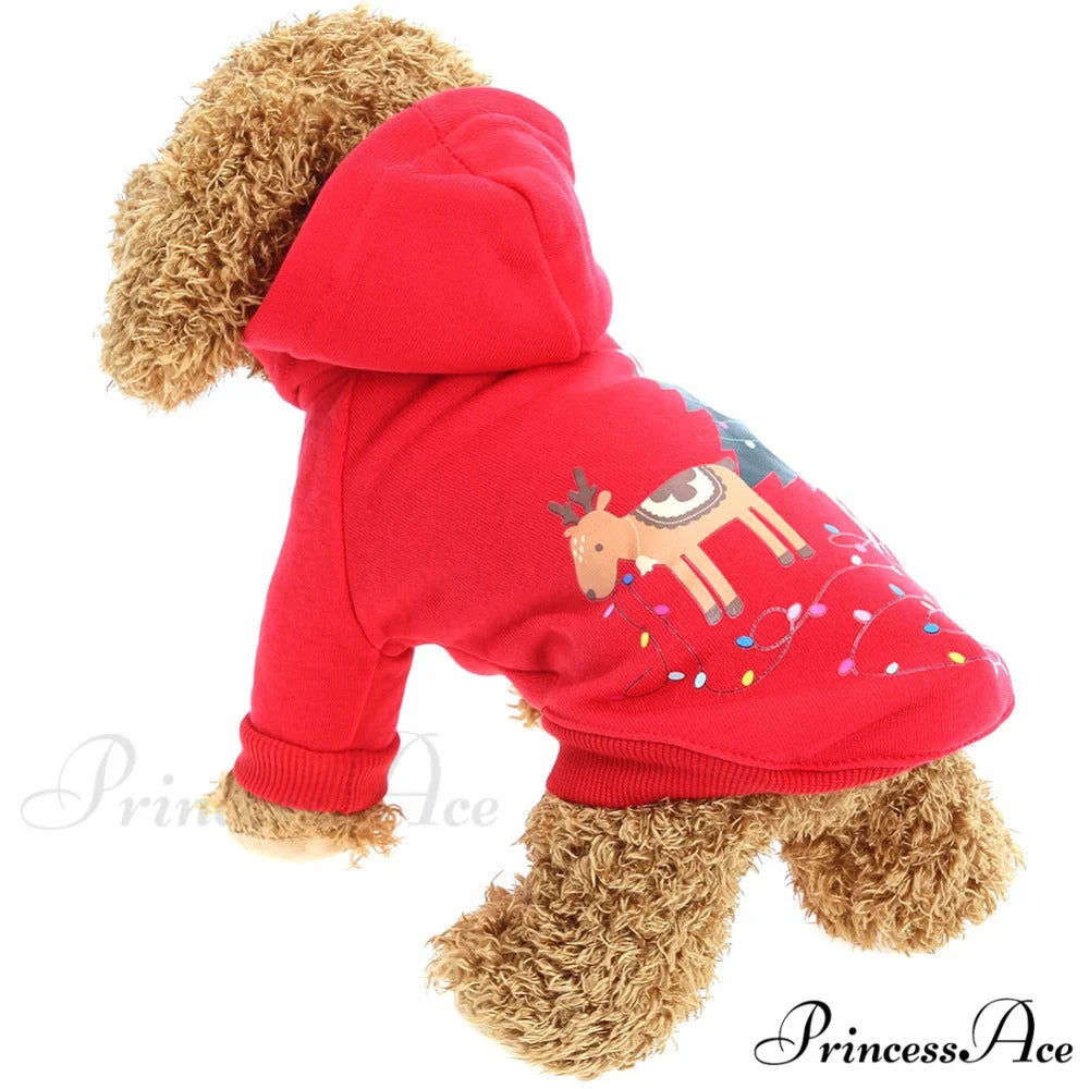 Pet Dog Christmas Festive Cotton Hoodie