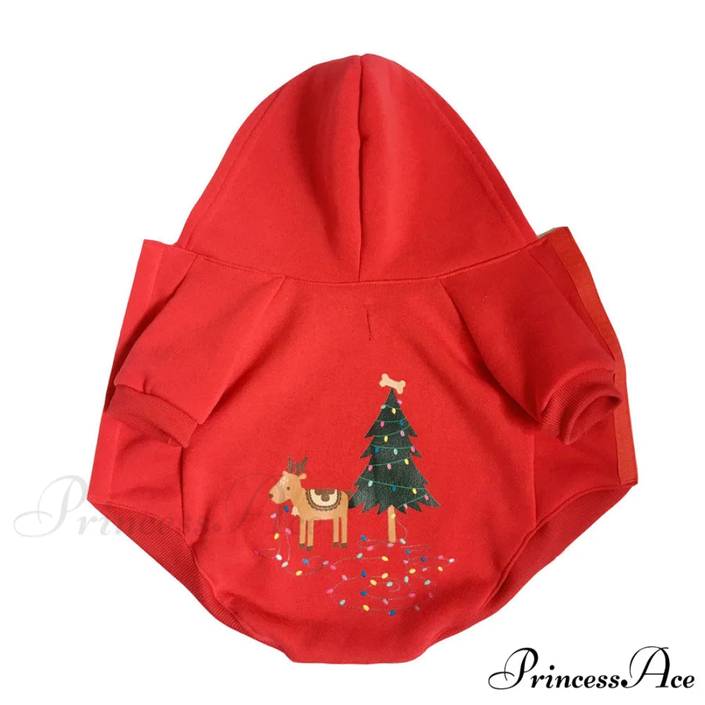 Pet Dog Christmas Festive Cotton Hoodie