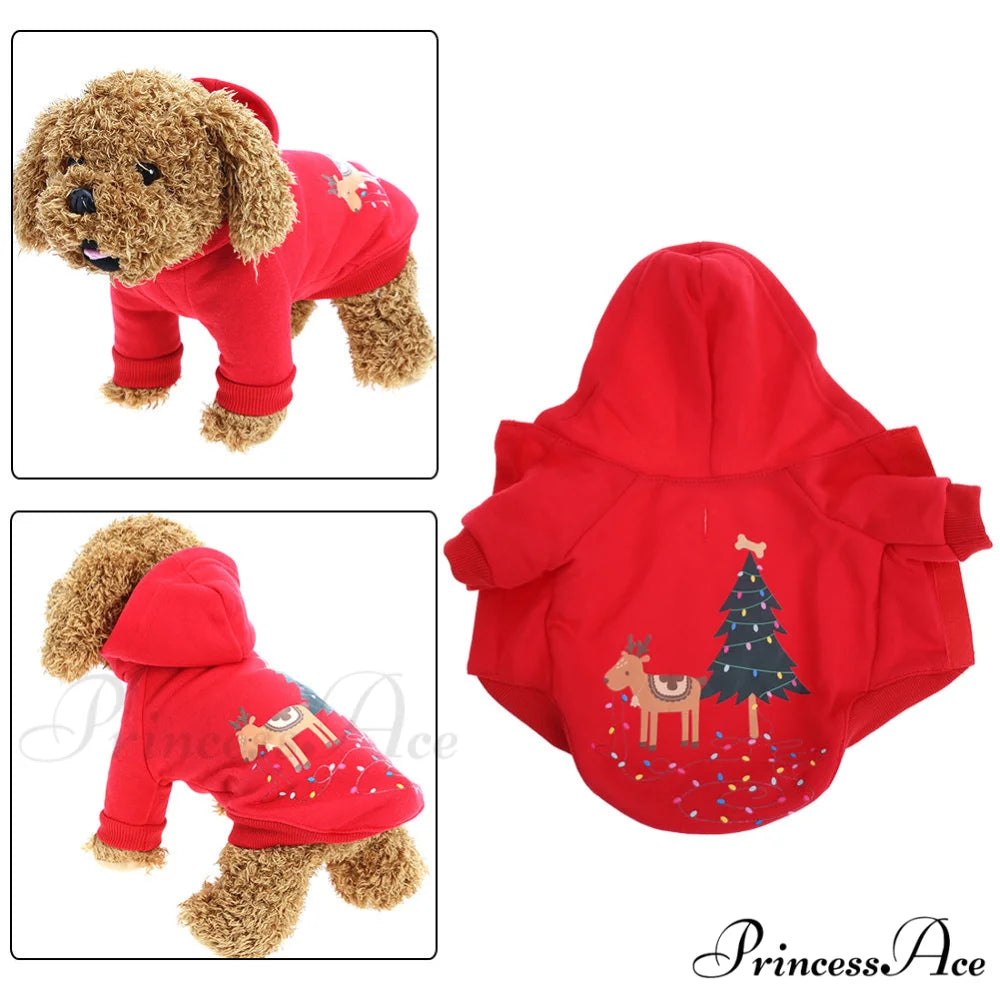 Pet Dog Christmas Festive Cotton Hoodie