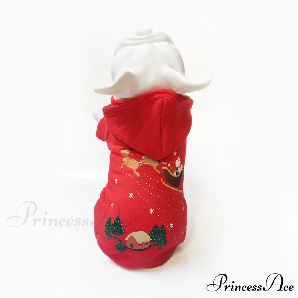 Pet Dog Christmas Festive Cotton Hoodie