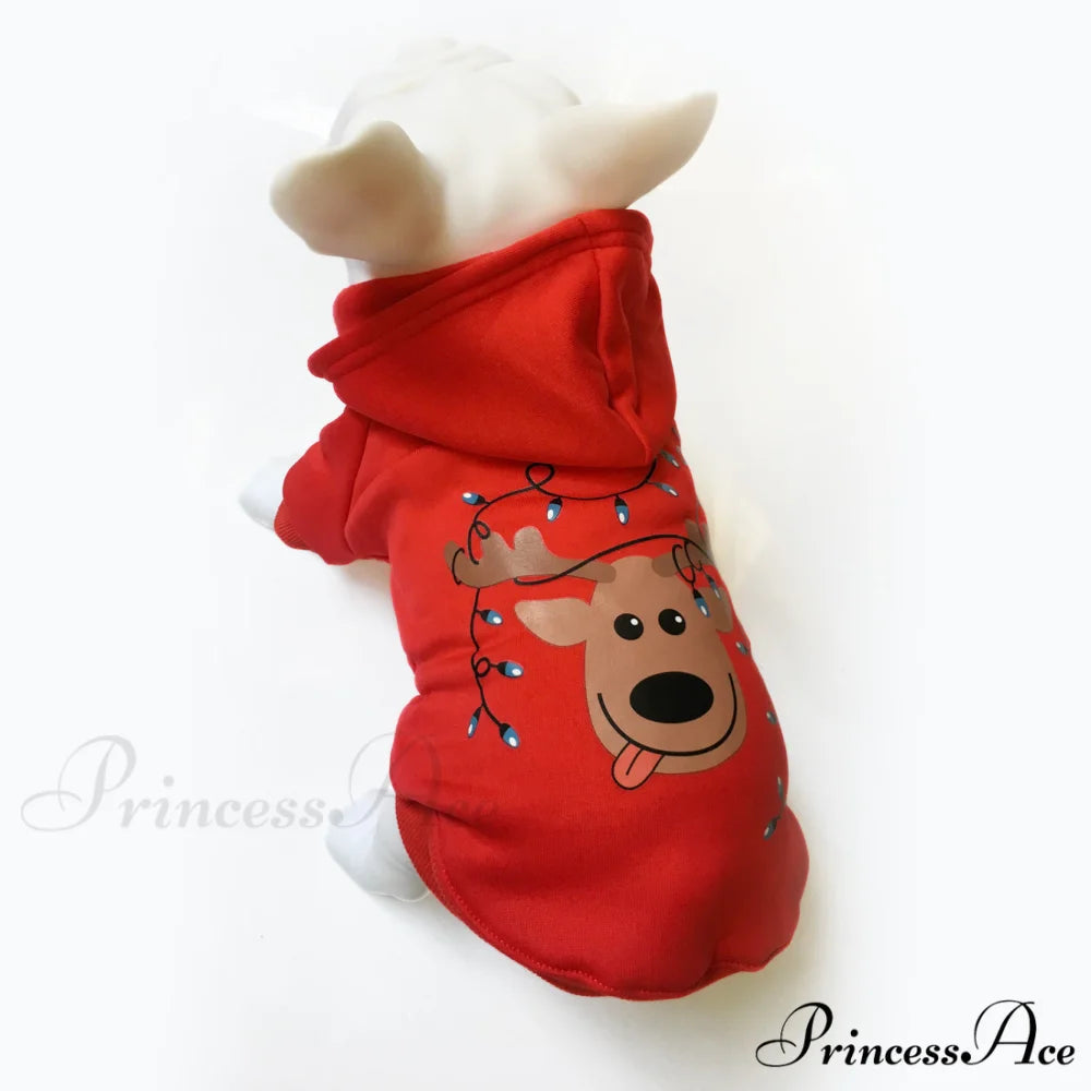 Pet Dog Christmas Festive Cotton Hoodie