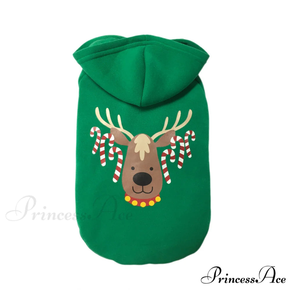 Pet Dog Christmas Festive Cotton Hoodie Purple / S