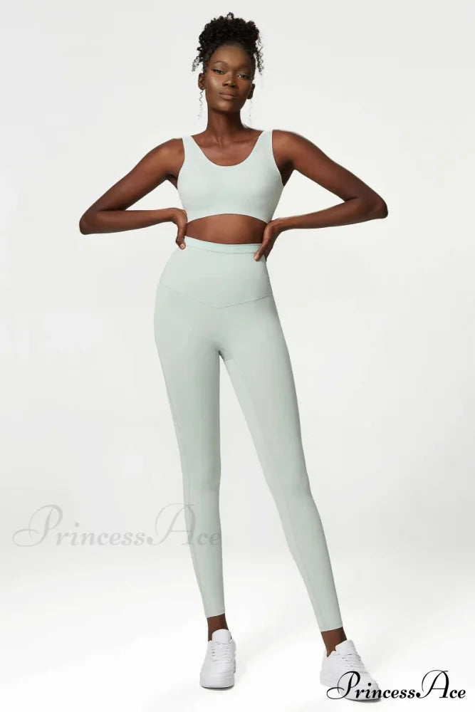 PEYTON SPORTS BRA AND Graceful LEGGINGS SET ICE GREY Ice Grey / S