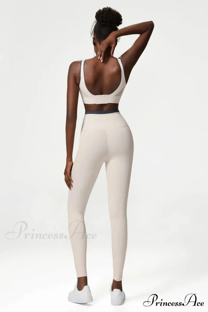 PEYTON SPORTS BRA AND Graceful LEGGINGS SET MILK WHITE Milk White / M