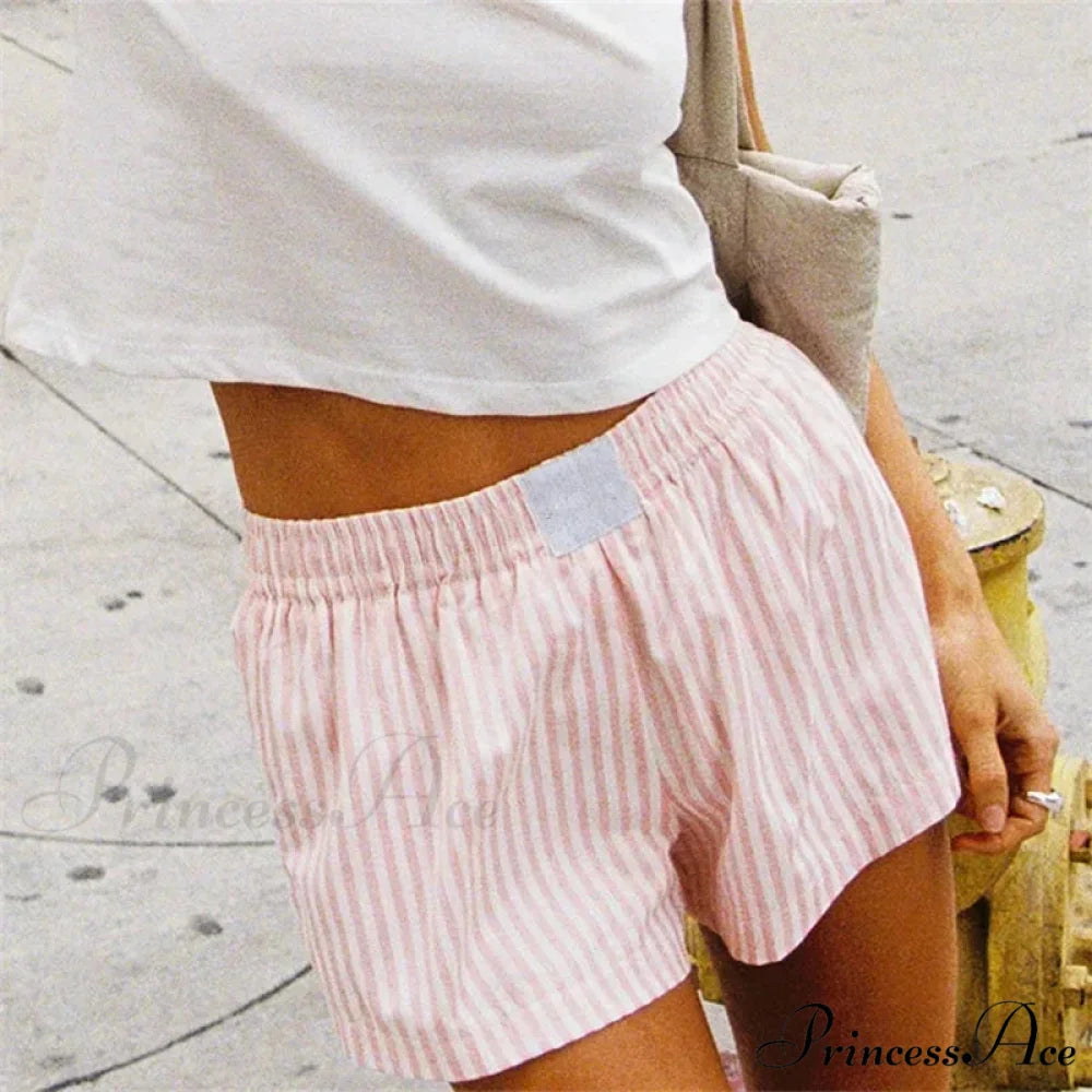 Pink Banded Stretchy Waist Short Pink / S short-250223