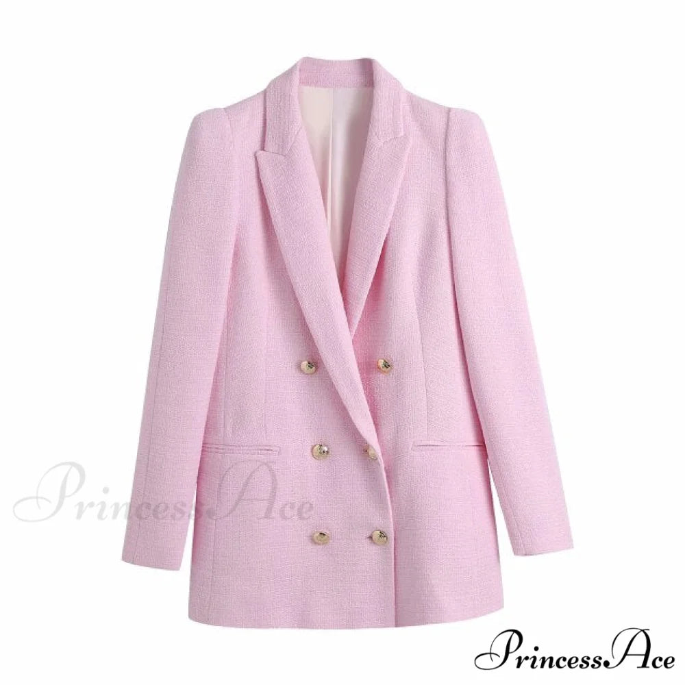 Pink Double Breasted Blazer