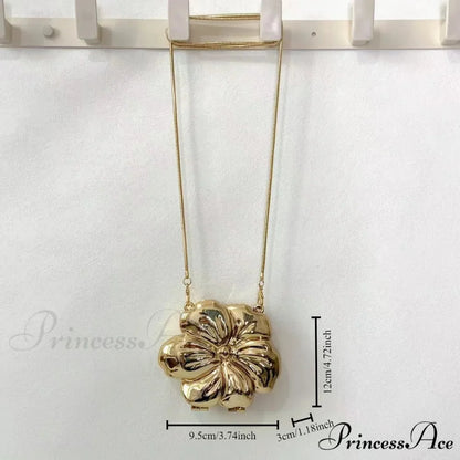Pink Gold Flower Acrylic Clutch Purse Gold clutchbag-250126