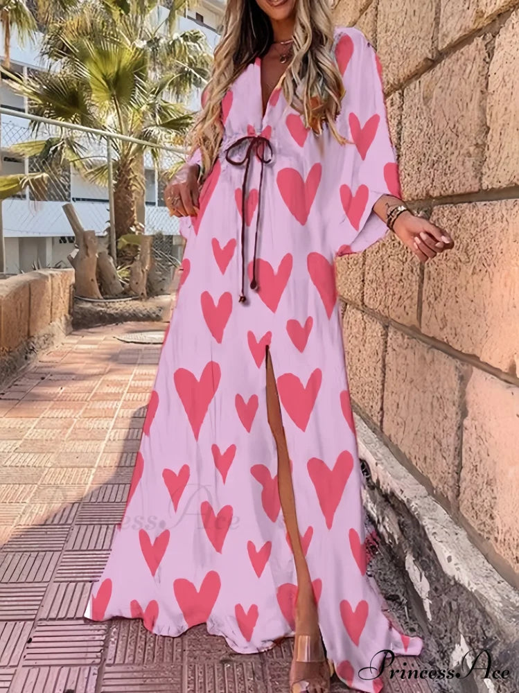 Pink Heart Maxi Dress