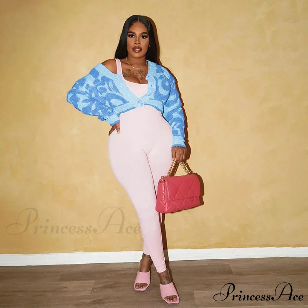 Pink Millennium Streetwear Knit Cardigan cardigans-241228