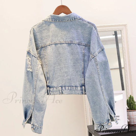 Pink Shiny Sequin Denim Jacket