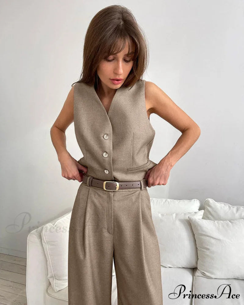 PIPER Elegant CO-ORD SET Brown / S