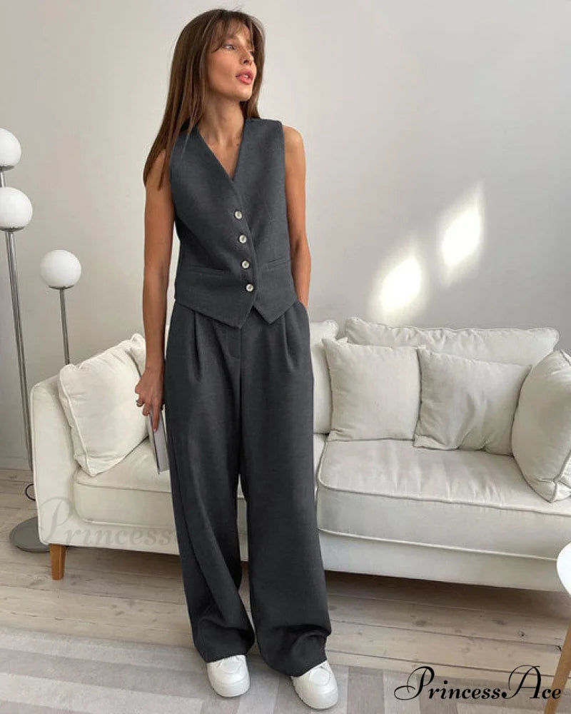PIPER Elegant CO-ORD SET Gray / S