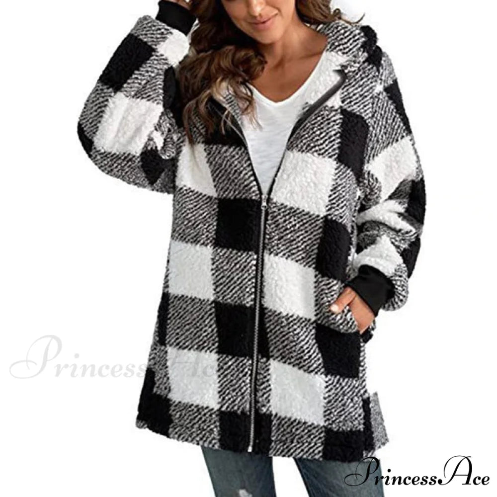 Plaid Coat Black / S