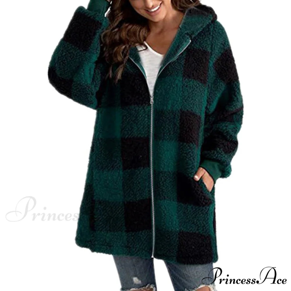 Plaid Coat Green / S