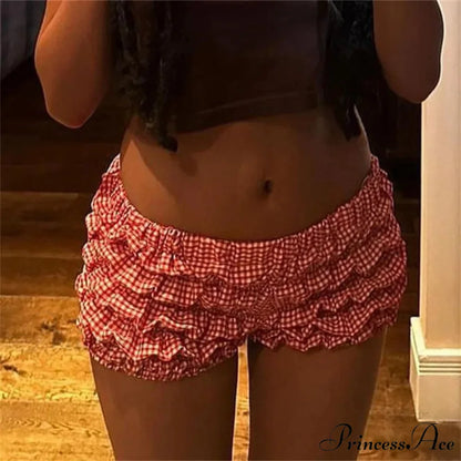 Plaid Frilled Tiered Brief short-250223