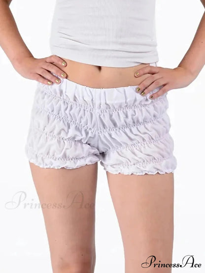 Plaid Frilled Tiered Brief WHITE / S short-250223