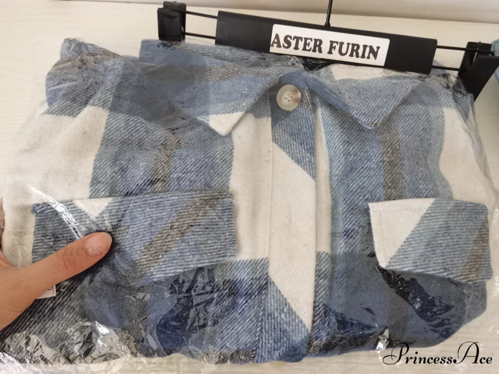 Plaid Vintage Pockets Oversized Jacket