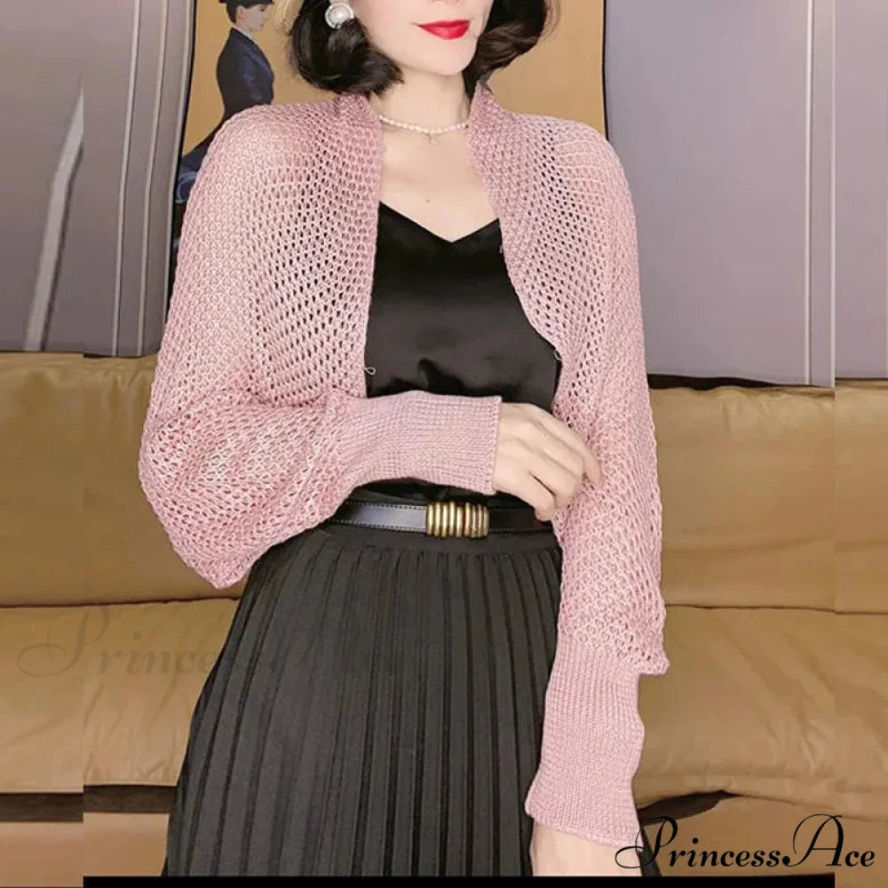 Plain Hue Slim Sun Protection Korean Fashion Extended Knitted Cardigan cardiagn-250126