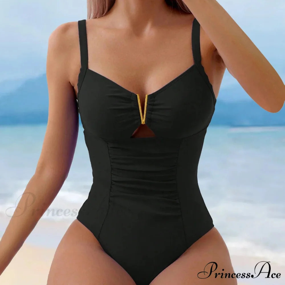 Plain Shade Empty Monokini Low Cut Single Piece color2 / S onepiece-250223