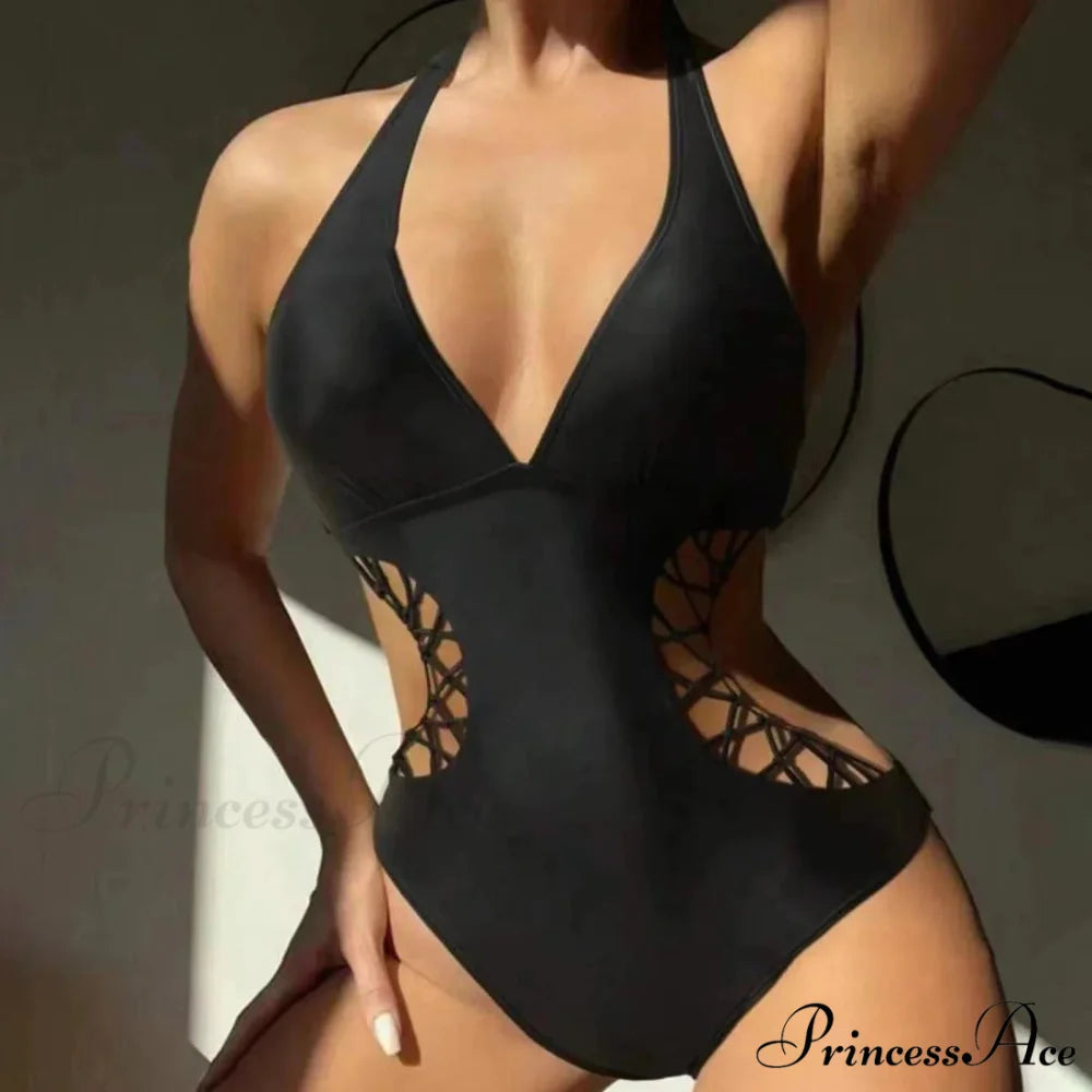 Plain Shade Empty Monokini Low Cut Single Piece color6 / S onepiece-250223