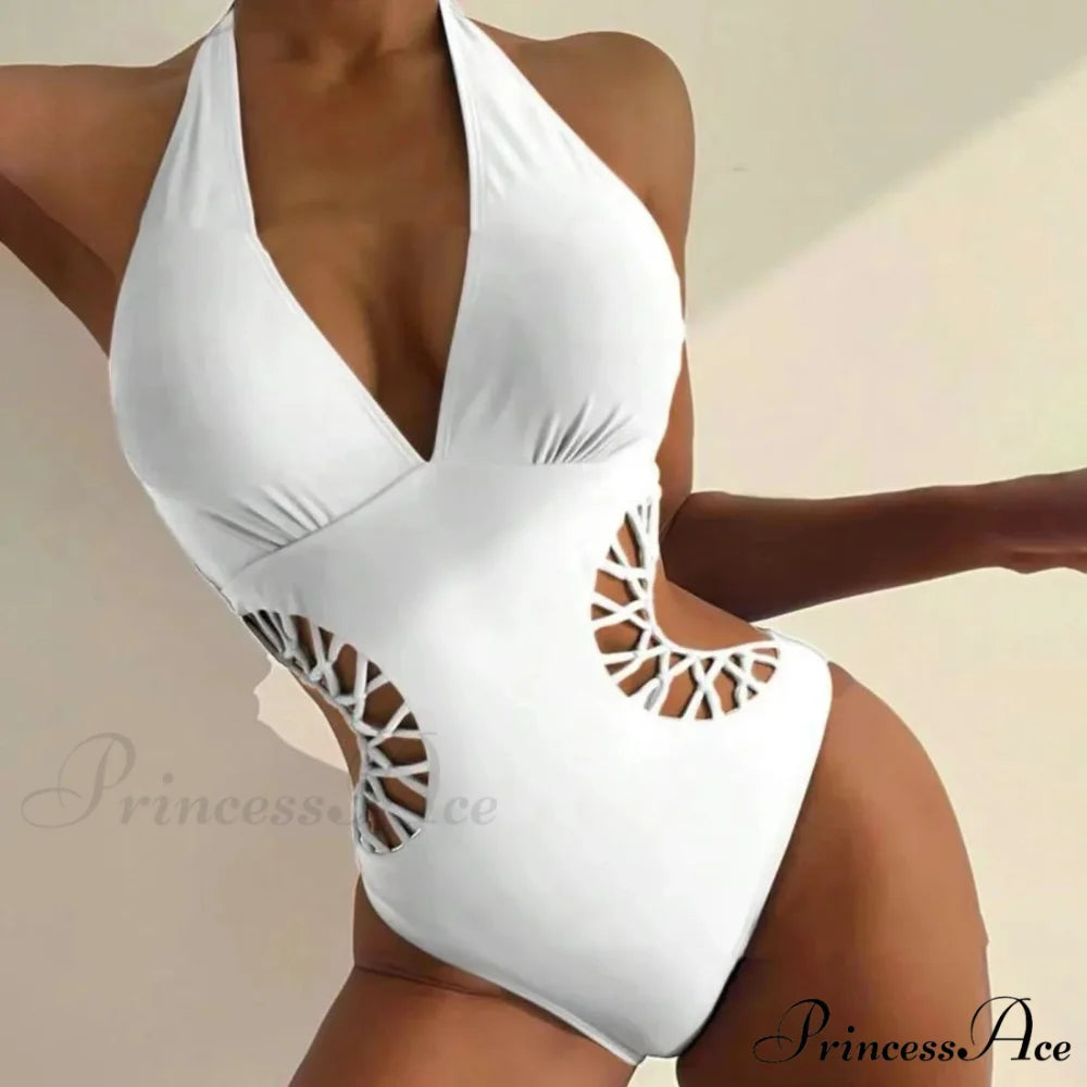 Plain Shade Empty Monokini Low Cut Single Piece color7 / S onepiece-250223