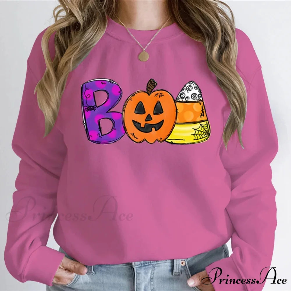 Playful Spooky Festive Pumpkin Graphic Cozy Hoodie Watermelon red / XS Sweatshirts & Hoodies-L