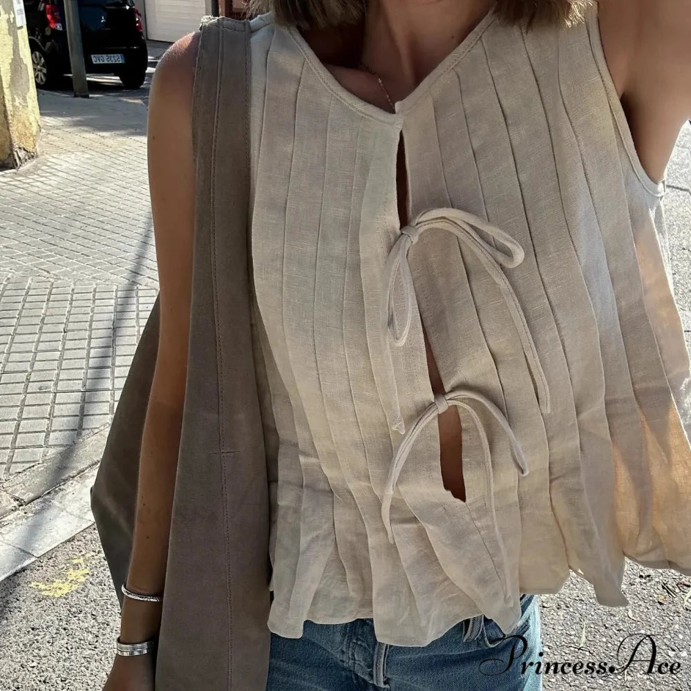 Pleated Carved Frill Crop Top croptop-250223