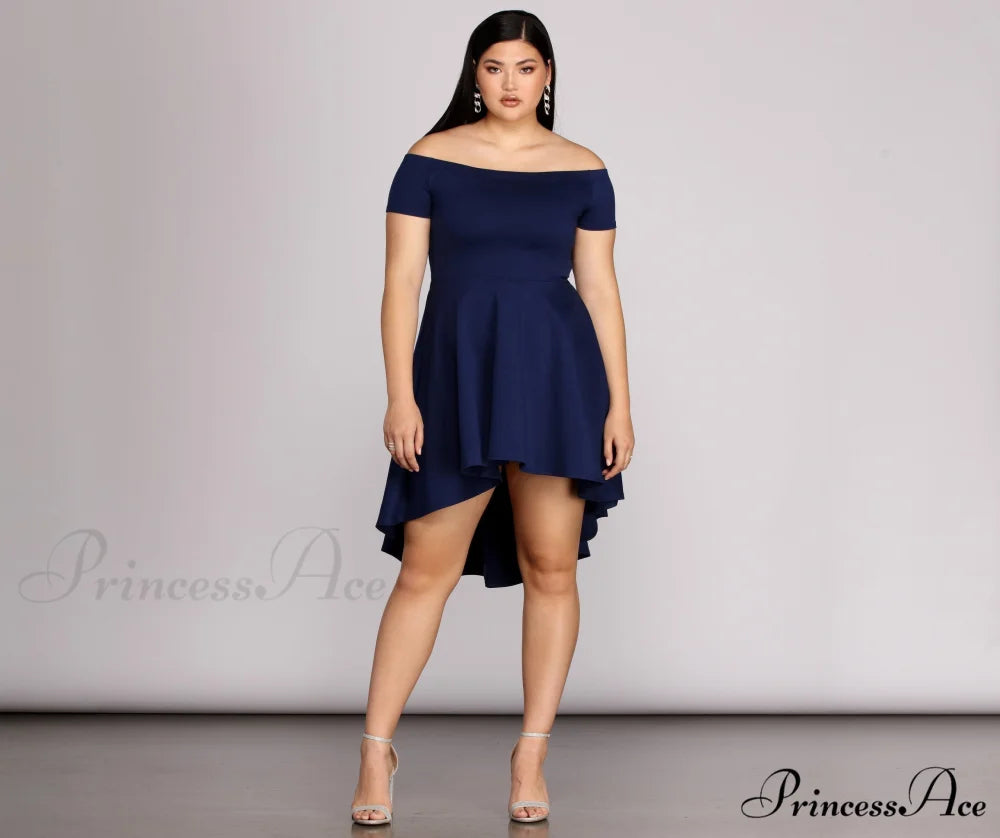 Plus All The Charming Rage Skater Dress NAVY / 1X