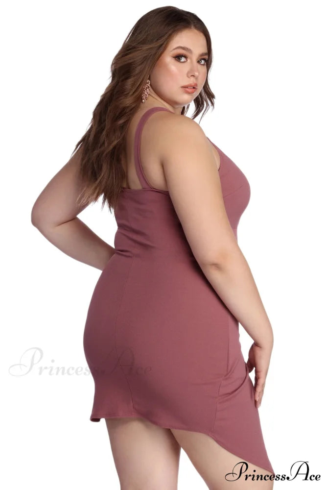 Plus Hot Stylish Stuff Asymmetrical Dress