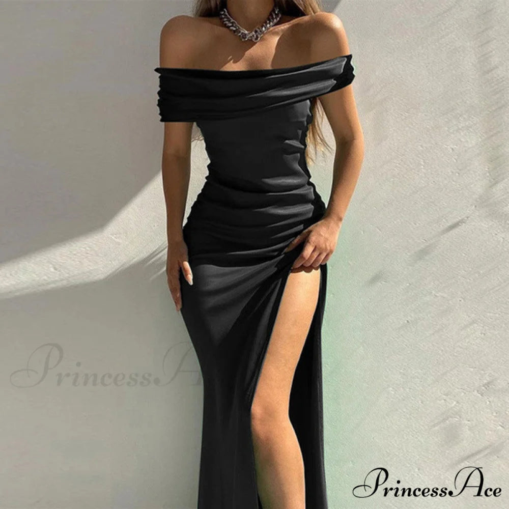 Plus Kaleigh Stylish Off Shoulder Dress BLACK / S