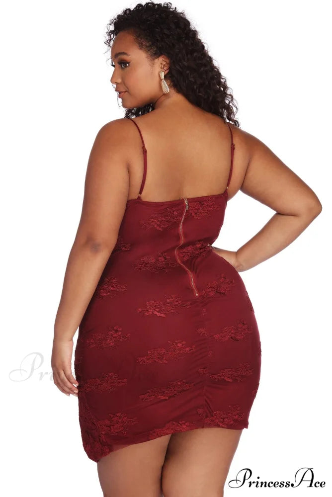 Plus Lace Stylish Darling Mini Dress