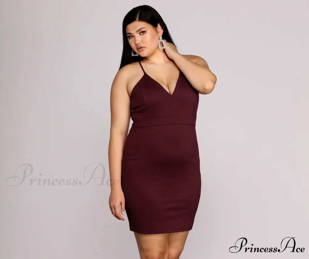 Plus Midnight Stylish Dreams Bodycon Dress PLUM / 1X