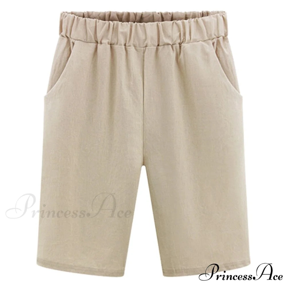 Plus Size Elastic Waist Casual Harem Shorts